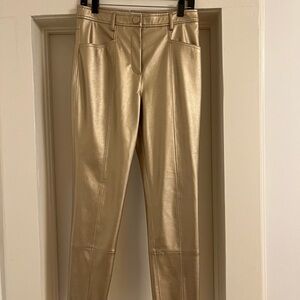 Milly NWOT rue faux leather pants in gold
